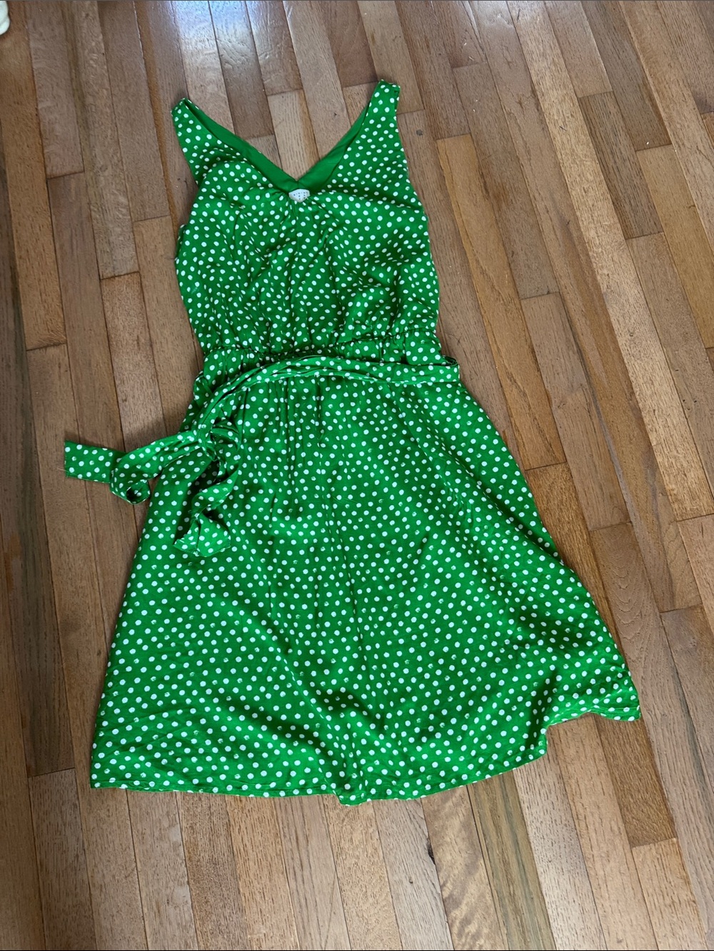 a new day Green Polka Dot Sleeveless Fit-and-Flare Dress